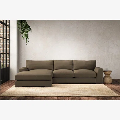 Nkuku Nkuku Guddu Left Hand Chaise Sofa | Make To Order | Medium | Brera Linen Chestnut