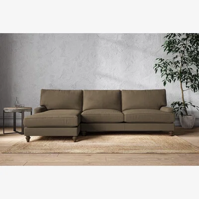 Nkuku Nkuku Marri Left Hand Chaise Sofa | Make To Order | Grand | Brera Linen Chestnut