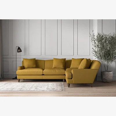 Nkuku Nkuku Deni Right Hand Corner Sofa | Make To Order | Large | Recycled Cotton Ochre