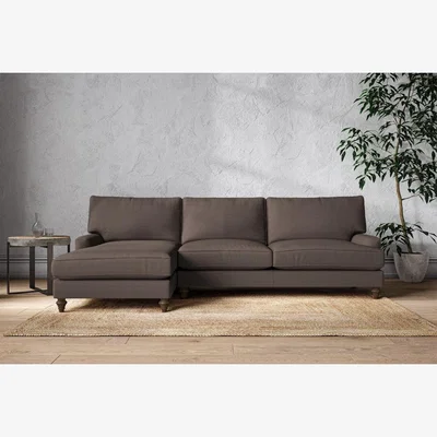 Nkuku Nkuku Marri Left Hand Chaise Sofa | Make To Order | Grand | Recycled Cotton Mocha