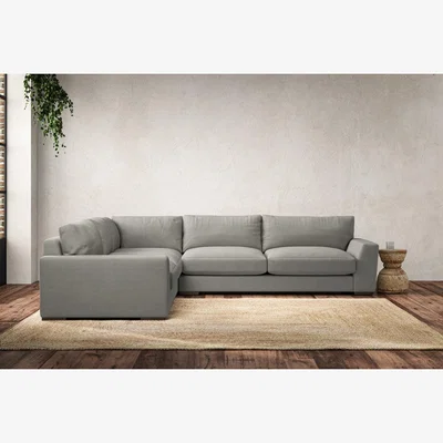 Nkuku Nkuku Guddu Left Hand Corner Sofa | Make To Order | Large | Brera Linen Smoke