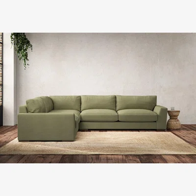Nkuku Nkuku Guddu Left Hand Corner Sofa | Make To Order | Large | Brera Linen Sage