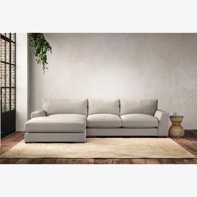 Nkuku Nkuku Guddu Left Hand Chaise Sofa | Make To Order | Medium | Brera Linen Natural