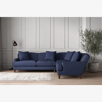 Nkuku Nkuku Deni Right Hand Corner Sofa | Make To Order | Super Grand | Recycled Cotton Navy