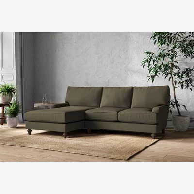 Nkuku Nkuku Marri Left Hand Chaise Sofa | Make To Order | Large | Recycled Cotton Fatigue