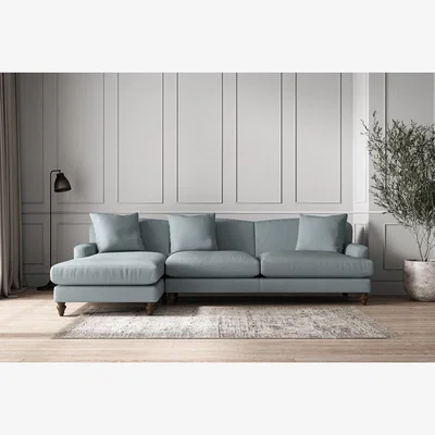 Nkuku Nkuku Deni Left Hand Chaise Sofa | Make To Order | Grand | Recycled Cotton Horizon