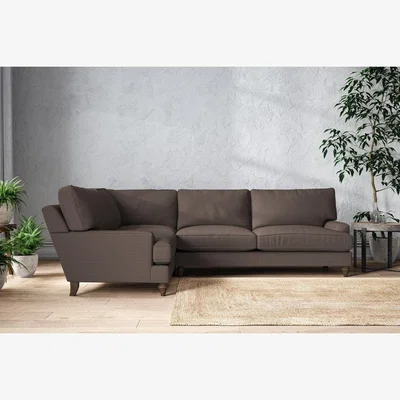 Nkuku Nkuku Marri Left Hand Corner Sofa | Make To Order | Grand | Recycled Cotton Mocha