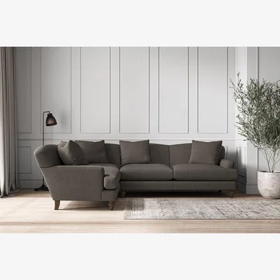 Nkuku Nkuku Deni Left Hand Corner Sofa | Make To Order | Large | Brera Linen Granite