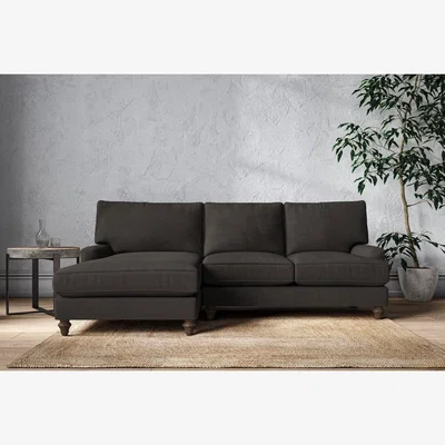 Nkuku Nkuku Marri Left Hand Chaise Sofa | Make To Order | Large | Brera Linen Espresso