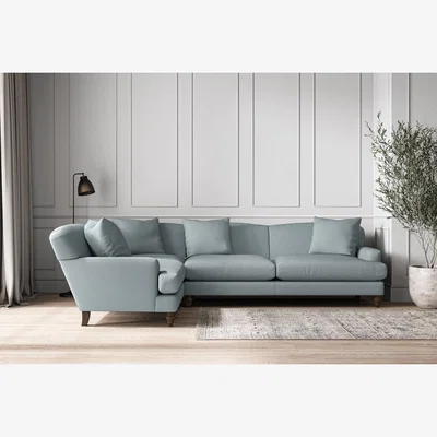 Nkuku Nkuku Deni Left Hand Corner Sofa | Make To Order | Grand | Recycled Cotton Horizon