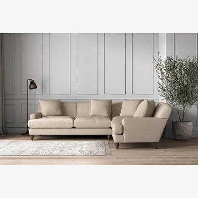 Nkuku Nkuku Deni Right Hand Corner Sofa | Make To Order | Large | Recycled Cotton Stone