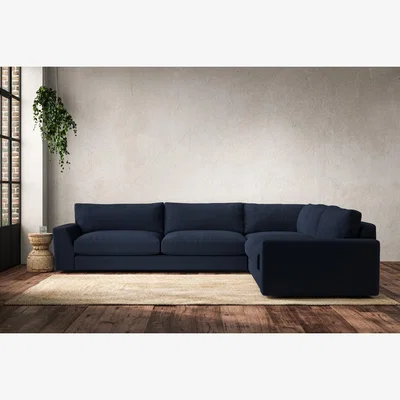 Nkuku Nkuku Guddu Right Hand Corner Sofa | Make To Order | Grand | Brera Linen Indigo