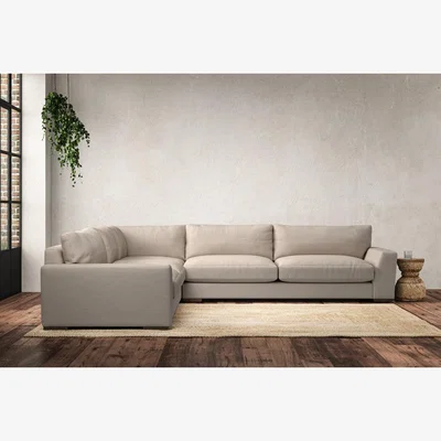 Nkuku Nkuku Guddu Left Hand Corner Sofa | Make To Order | Grand | Recycled Cotton Natural