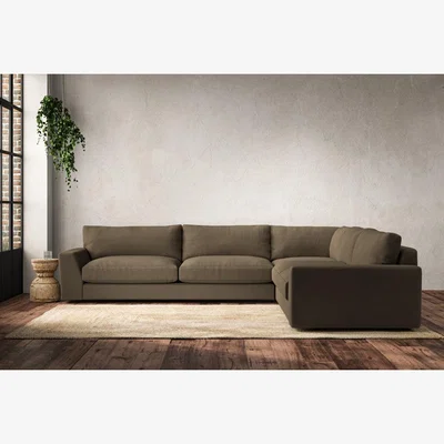 Nkuku Nkuku Guddu Right Hand Corner Sofa | Make To Order | Grand | Brera Linen Chestnut