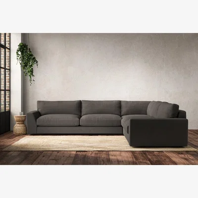 Nkuku Nkuku Guddu Right Hand Corner Sofa | Make To Order | Grand | Brera Linen Granite