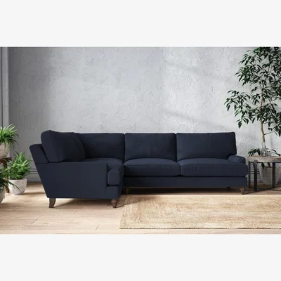 Nkuku Nkuku Marri Left Hand Corner Sofa | Make To Order | Grand | Brera Linen Indigo