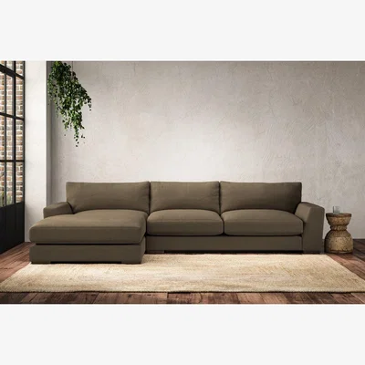 Nkuku Nkuku Guddu Left Hand Chaise Sofa | Make To Order | Large | Brera Linen Chestnut