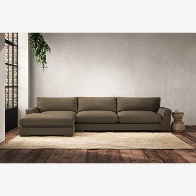 Nkuku Nkuku Guddu Left Hand Chaise Sofa | Make To Order | Grand | Brera Linen Chestnut
