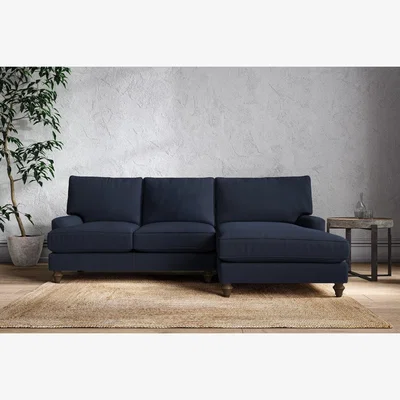 Nkuku Nkuku Marri Right Hand Chaise Sofa | Make To Order | Large | Brera Linen Indigo
