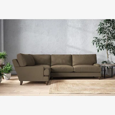 Nkuku Nkuku Marri Left Hand Corner Sofa | Make To Order | Grand | Brera Linen Chestnut