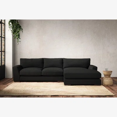 Nkuku Nkuku Guddu Right Hand Chaise Sofa | Make To Order | Medium | Brera Linen Charcoal