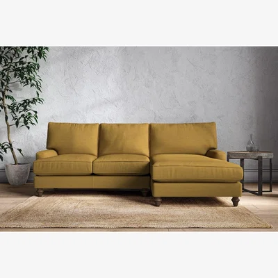 Nkuku Nkuku Marri Right Hand Chaise Sofa | Make To Order | Large | Recycled Cotton Ochre