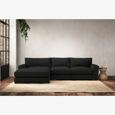 Nkuku Nkuku Guddu Left Hand Chaise Sofa | Make To Order | Medium | Brera Linen Charcoal