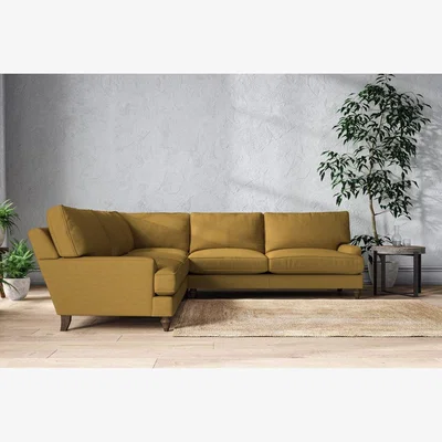 Nkuku Nkuku Marri Corner Sofa | Make To Order | Grand | Recycled Cotton Ochre