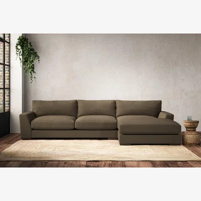 Nkuku Nkuku Guddu Right Hand Chaise Sofa | Make To Order | Large | Brera Linen Chestnut