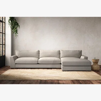 Nkuku Nkuku Guddu Right Hand Chaise Sofa | Make To Order | Grand | Brera Linen Natural