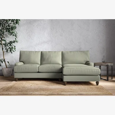 Nkuku Nkuku Marri Right Hand Chaise Sofa | Make To Order | Large | Recycled Cotton Seaspray