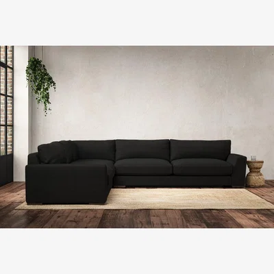 Nkuku Nkuku Guddu Left Hand Corner Sofa | Make To Order | Grand | Brera Linen Charcoal
