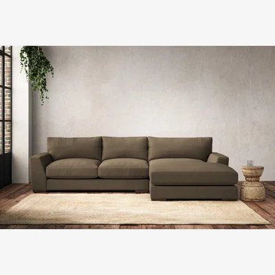 Nkuku Nkuku Guddu Right Hand Chaise Sofa | Make To Order | Medium | Brera Linen Chestnut