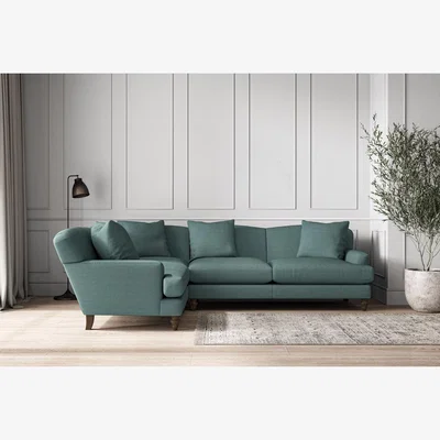 Nkuku Nkuku Deni Left Hand Corner Sofa | Make To Order | Large | Recycled Cotton Airforce