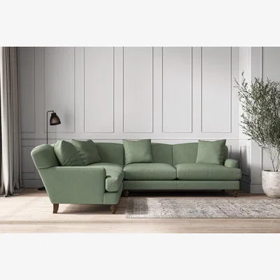 Nkuku Nkuku Deni Left Hand Corner Sofa | Make To Order | Super Grand | Brera Linen Jade