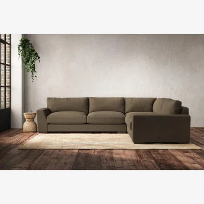Nkuku Nkuku Guddu Right Hand Corner Sofa | Make To Order | Large | Brera Linen Chestnut