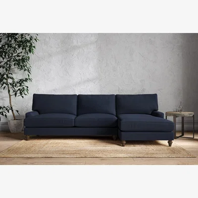 Nkuku Nkuku Marri Right Hand Chaise Sofa | Make To Order | Grand | Brera Linen Indigo