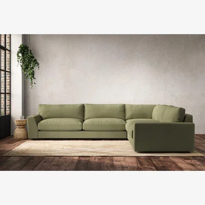 Nkuku Nkuku Guddu Right Hand Corner Sofa | Make To Order | Grand | Brera Linen Sage