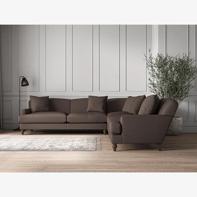 Nkuku Nkuku Deni Corner Sofa | Make To Order | Grand | Recycled Cotton Mocha