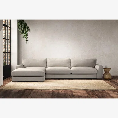 Nkuku Nkuku Guddu Left Hand Chaise Sofa | Make To Order | Grand | Brera Linen Natural