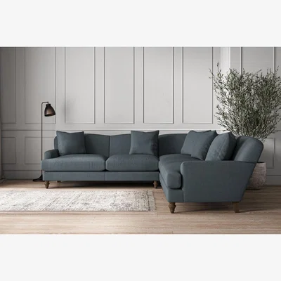 Nkuku Nkuku Deni Corner Sofa | Make To Order | Large | Brera Linen Dusk