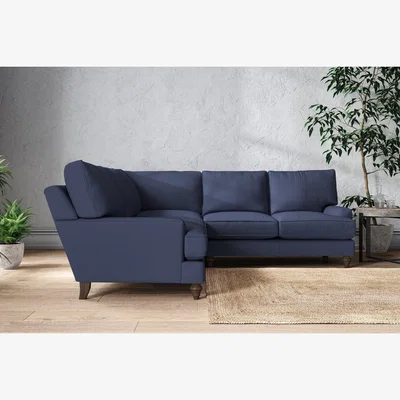 Nkuku Nkuku Marri Corner Sofa | Make To Order | Large | Recycled Cotton Navy