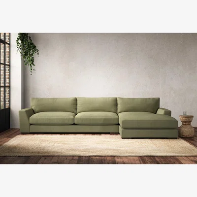 Nkuku Nkuku Guddu Right Hand Chaise Sofa | Make To Order | Grand | Brera Linen Sage