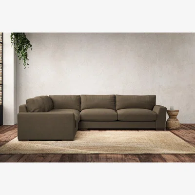 Nkuku Nkuku Guddu Left Hand Corner Sofa | Make To Order | Large | Brera Linen Chestnut