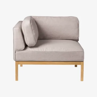 Nordic Nest FDB Møbler L37 7-9-13 sofa module left-hand corner 90 cm Stone-lacquered oak