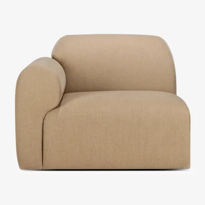Nordic Nest Ethnicraft Bulky modular sofa end unit right armrest Light sepia