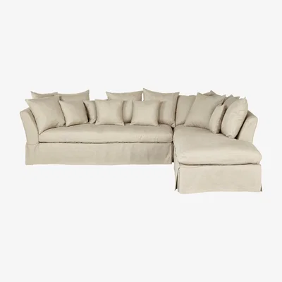 OKA Lamorna Right Hand Corner Sofa - Natural Linen