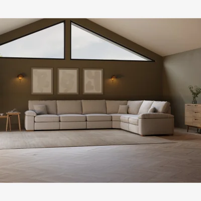 Oak&More Brinsley Medium Silver Fabric Corner Sofa