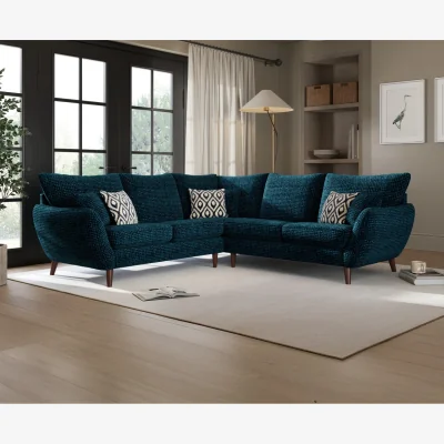 Oak&More Palma Teal Chenille Fabric Corner Sofa