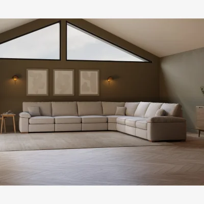 Oak&More Brinsley Large Silver Fabric Corner Sofa